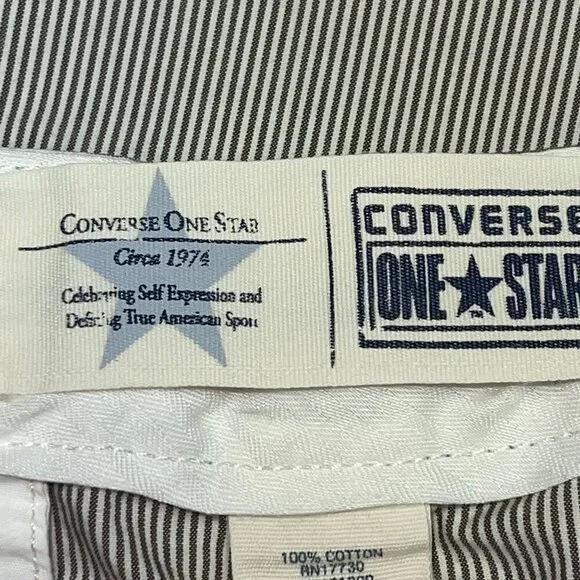 Converse One Star Cotton Engineer Blue White Stripe Pants Women's Size 8 - Picture 7 of 7